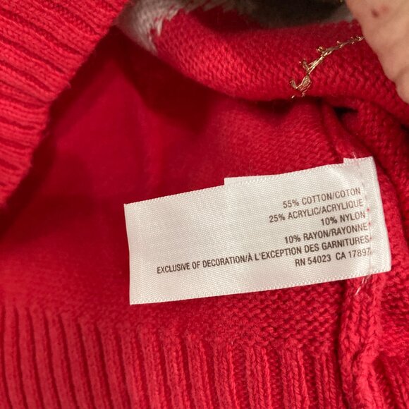 NWT Vintage Old Navy Large Red Gray Argyle Soft Knit Long Sleeve Cardigan Preppy - Picture 7 of 9